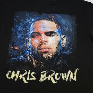 CHRIS BROWN Two Sided Rap Hip Hop CONCERT TOUR TEE T SHIRT Sz Mens S